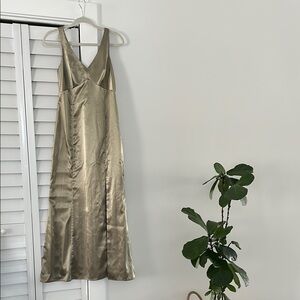 Birdy Grey Gold Halter Slip Dress Cocktail